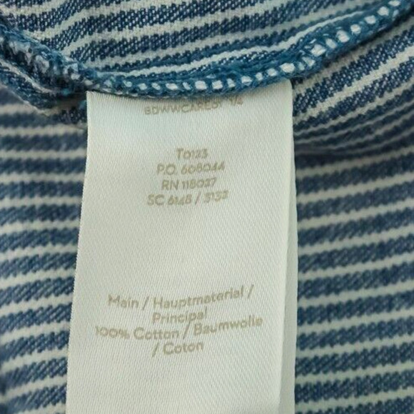 Boden Size 6 Mira Denim Jean Blue Ticking Stripe Pinstripe Pleated Midi Skirt - Picture 5 of 7